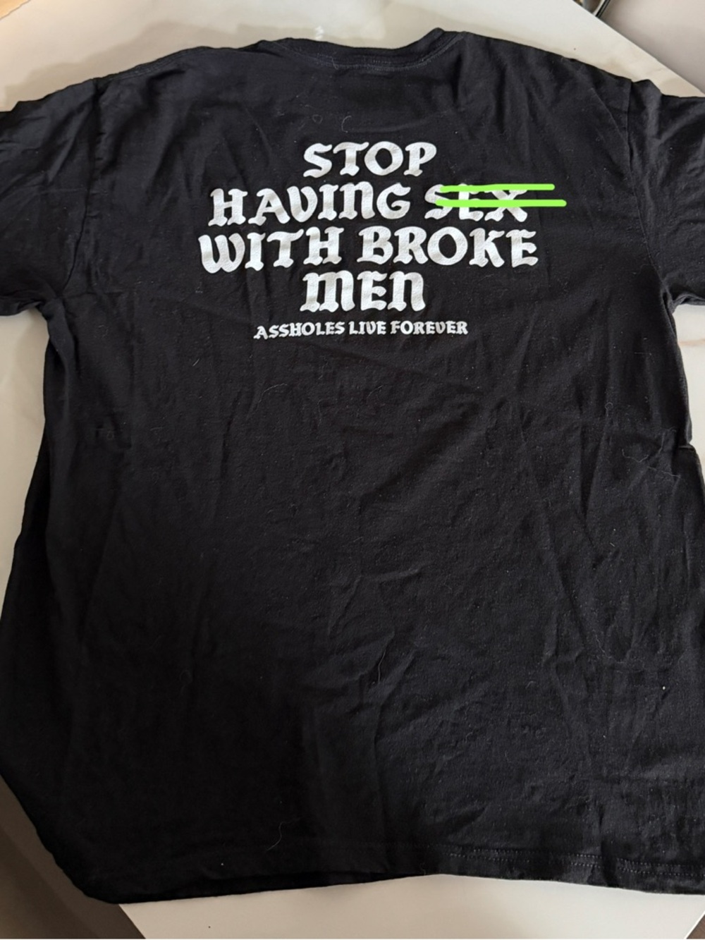 Stop Having Sex With Broke Men Graphic Tee - Black